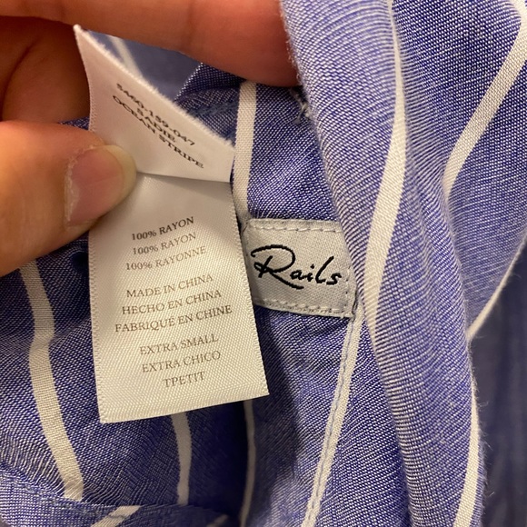 Rails Sadie Ocean Stripe Cold Shoulder Button Up - Picture 8 of 11